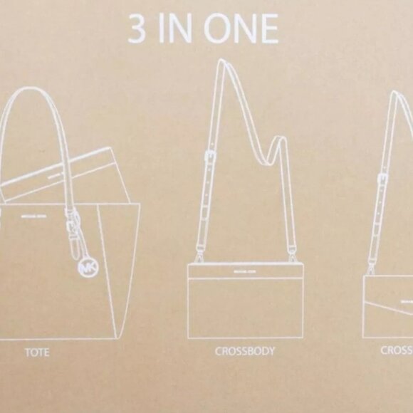 Michael Kors NWT Charlotte Large 3-in-1 Tote Crossbody Leather Handbag - Picture 5 of 10